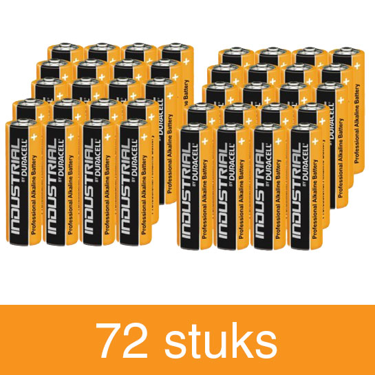 Afgeschaft voering lus 72x Duracell batterijen industrial voor €29,95 incl. GRATIS verzending!