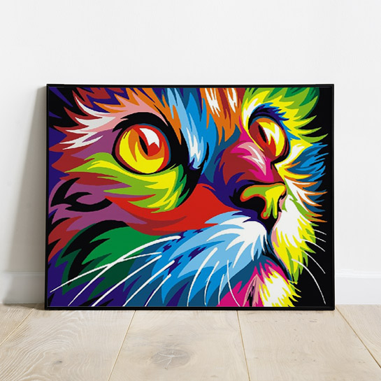 prioriteit Dij radicaal Colourful cat - schilderen op nummers - Webshop-outlet.nl | Aanbiedingen  tegen OUTLET prijzen!