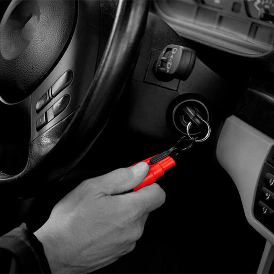 Marteau de sécurité pour voiture - Mini marteau de sécurité - Avec  porte-clés - Ceinture de sécurité - Mini marteau à outils avec clip de  poche pour