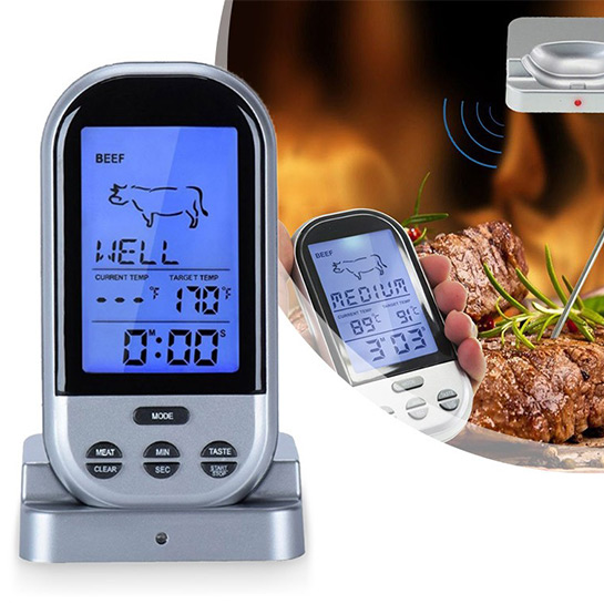 Soedan Trek Continu Digitale draadloze vleesthermometer ook geschikt voor de BBQ! -  Webshop-outlet.nl | Aanbiedingen tegen OUTLET prijzen!