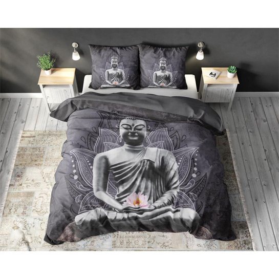 Producto Prohibición diseño Dreamhouse - Funda nórdica Buddha Flower - Algodón - Antracita -  Webshop-outlet.nl | ¡Ofertas a precios de OUTLET!