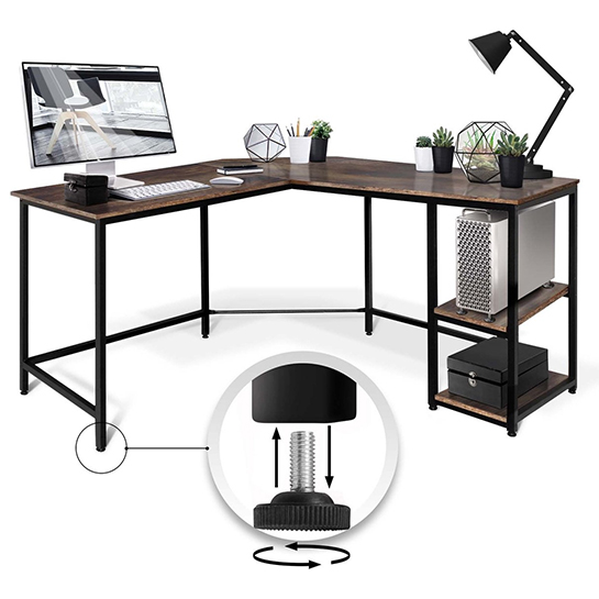  Escritorio de computadora pequeño de estilo moderno y simple,  estación de trabajo de oficina en casa con marco de metal, patas  ajustables, mesa de juegos para computadora portátil para espacios pequeños  