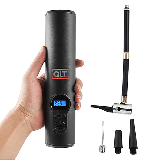 QLT - Compresseur d'air portable - Pompe électrique - Rechargeable - 10,3  bar - Incl. pièces jointes 