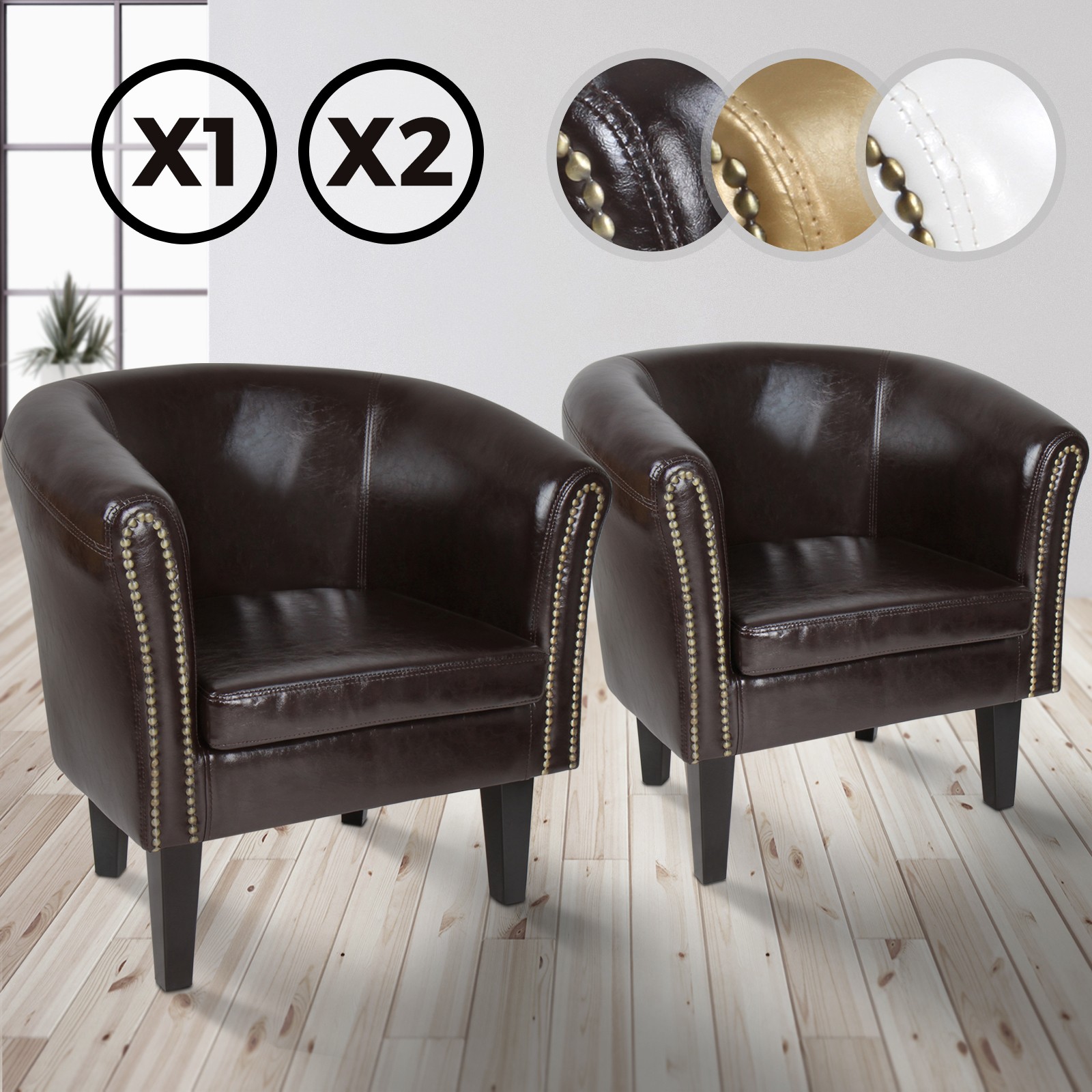 G bezig uitspraak Miadomodo - Set van 2 - Chesterfield stoelen - Duurzaam imitatieleer -  Eenvoudige montage - Zwart - 58 x 71 x 70 cm - Webshop-outlet.nl |  Aanbiedingen tegen OUTLET prijzen!