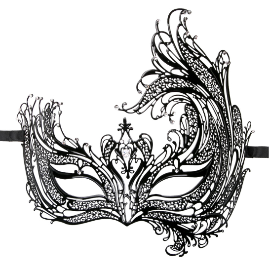 Máscara veneciana de metal - Negro 