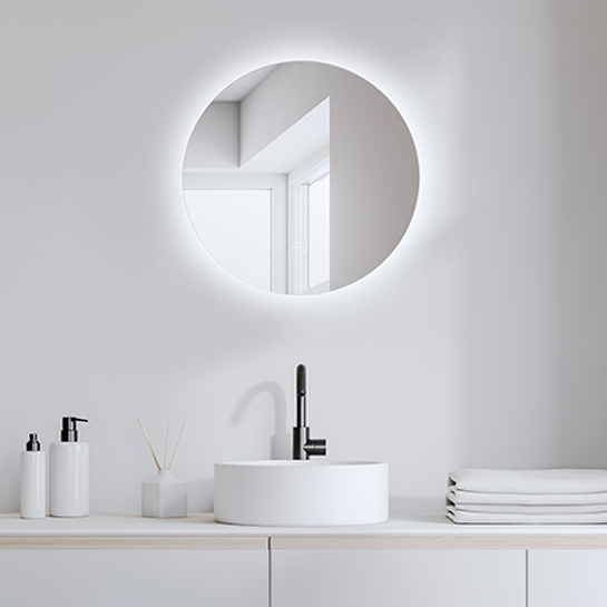Lifa Living - LED spiegel rond 60cm - 3000K - Webshop-outlet.nl |  Aanbiedingen tegen OUTLET prijzen!