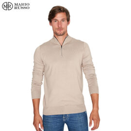 Mario Russo Zip Pullover Plaza Taupe1