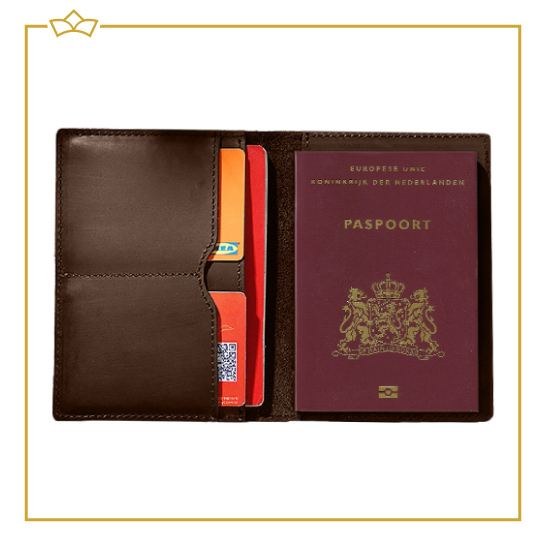 Attrezzo - Funda para pasaporte - 100% cuero - 2 colores - Incluye espacio  para guardar tarjetas