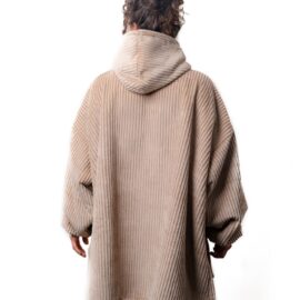 Corduroy Rib Hoody Short - Taupe