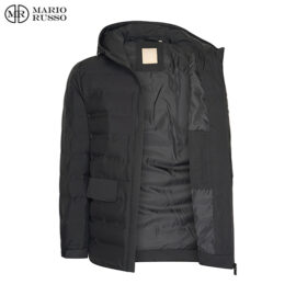 Mario Russo Padded Woven Jacket Black1