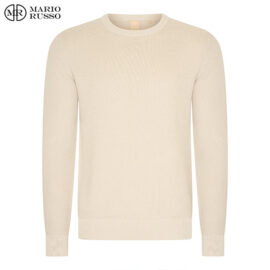 Mario Russo Waffle Pullover Ecru