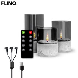 Flinq Led Stone Look Glass Candles1