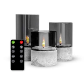 Flinq Led Stone Look Glass Candles2