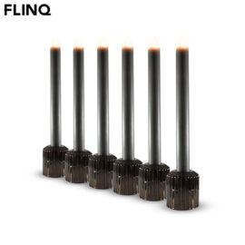 Flinq Led Taper Candles 6 Pack Antraciet