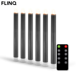 Flinq Led Taper Candles 6 Pack Antraciet1