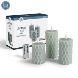 Lifa Living Led Kaars Set 3 Met Wax En Kabelpatroon