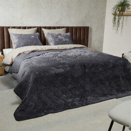 Sleepmed Luxe Bedsprei Velvet Grijs1